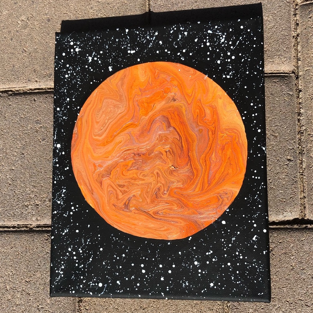 ⚡️10 x 8 Acrylic Pour Moon Painting